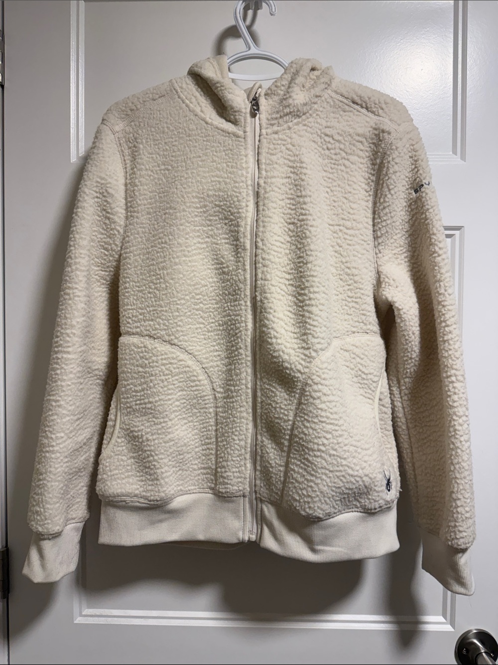 Spyder Cream Sherpa Fleece Full-Zip Hoodie